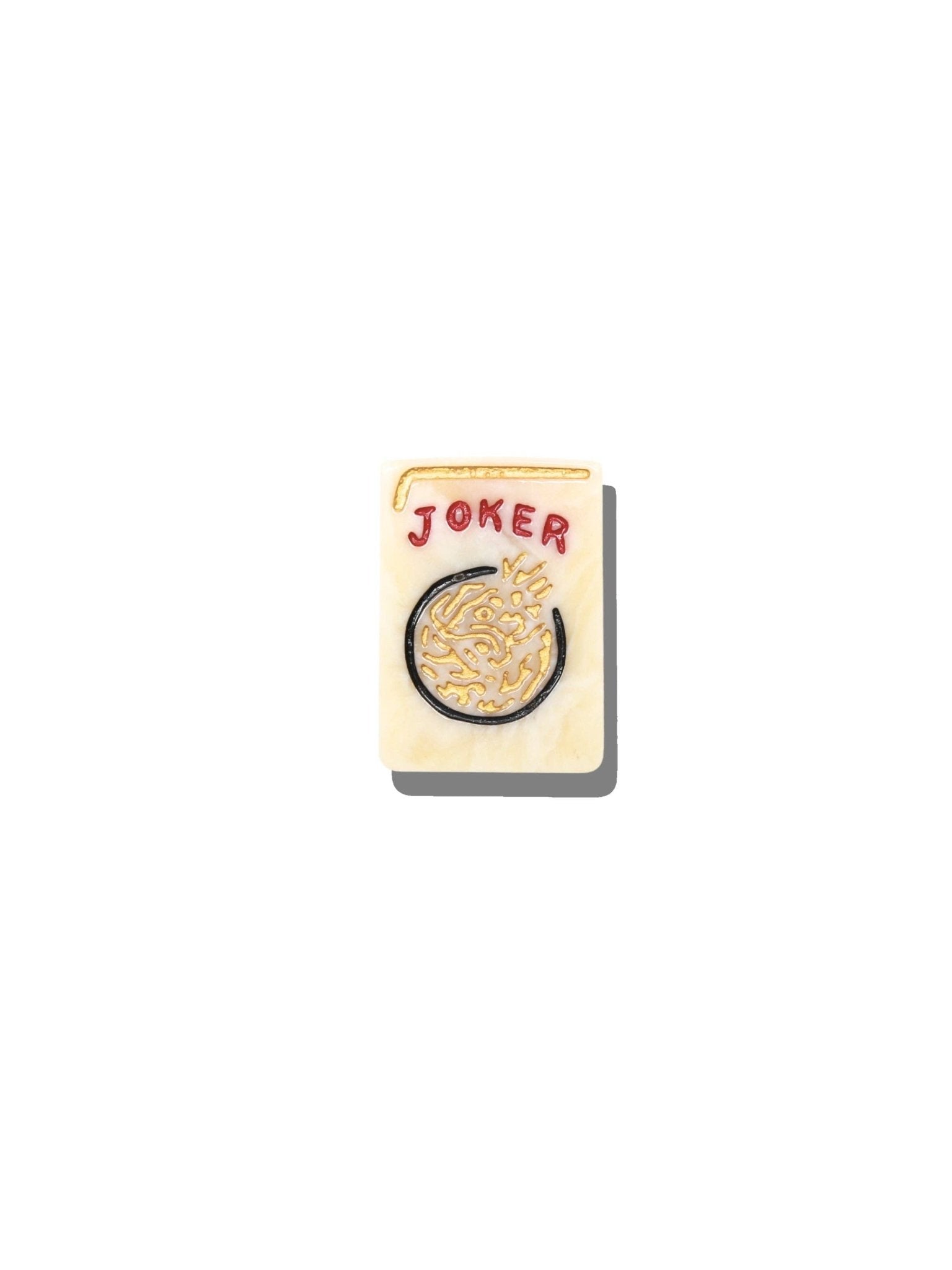 Hand - Painted Mahjong Joker Brooch - The Pink Pineapple 850