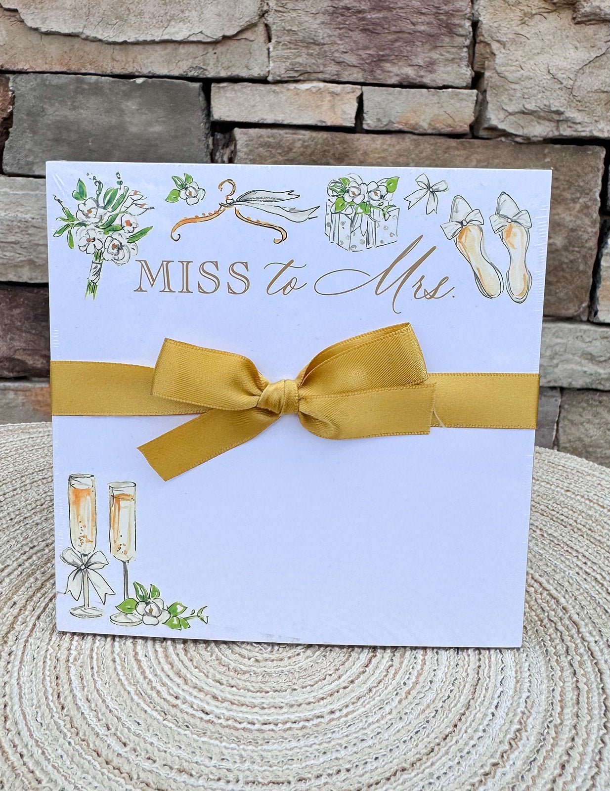 Hand Painted Miss to Mrs. Luxe Bridal Notepad - The Pink Pineapple 850