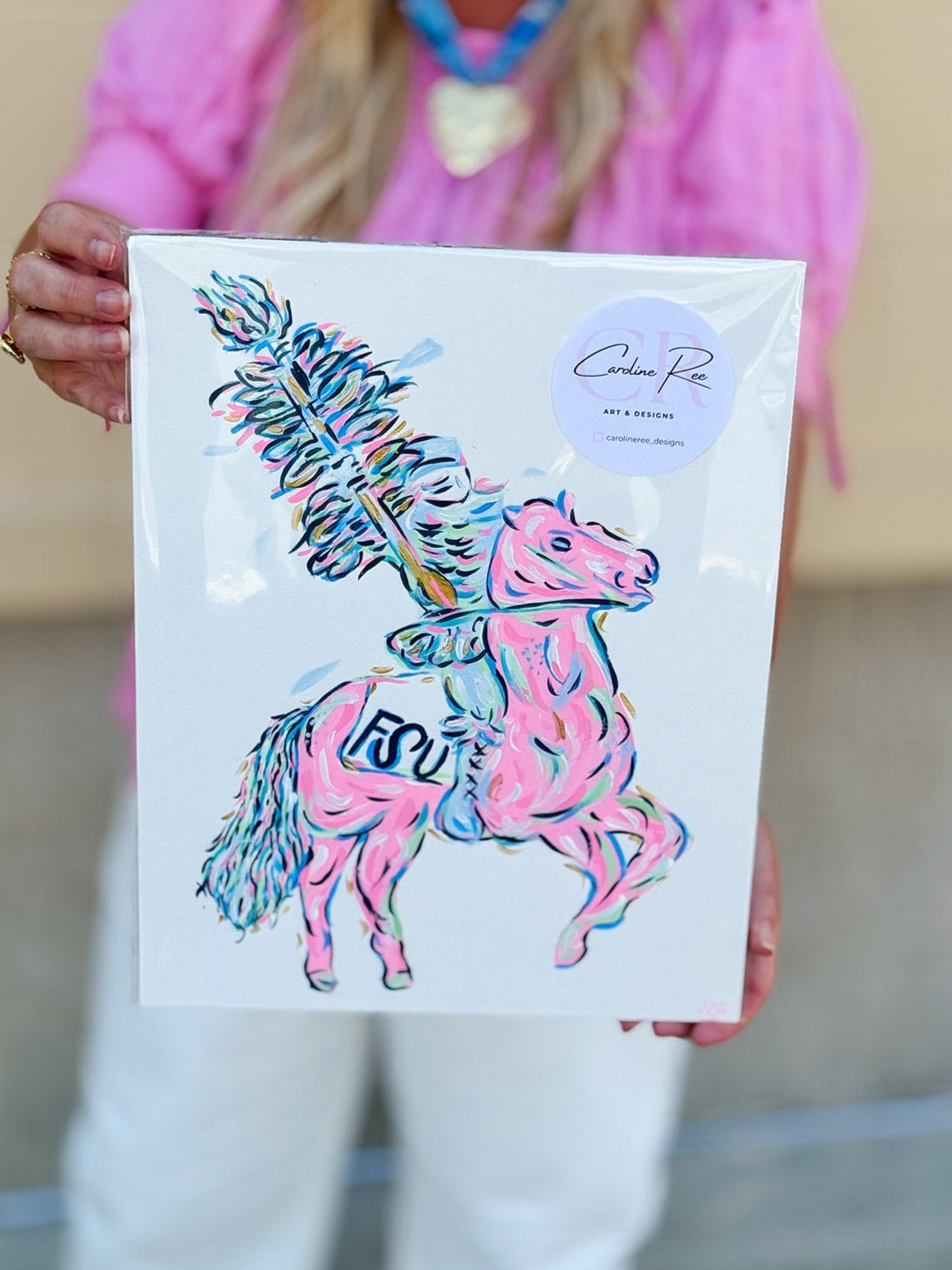 Hand-painted Renegade Canvas 11"x14" - The Pink Pineapple 850