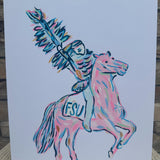 Hand-painted Renegade Canvas 11"x14" - The Pink Pineapple 850