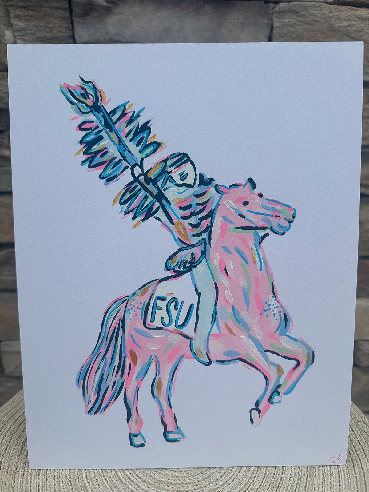 Hand-painted Renegade Canvas 11"x14" - The Pink Pineapple 850