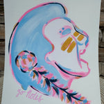 Hand-painted Seminole Canvas 8"x10" - The Pink Pineapple 850