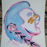 Hand-painted Seminole Canvas 8"x10" - The Pink Pineapple 850