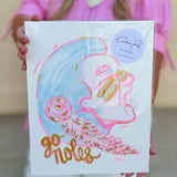 Hand-painted Seminole Canvas 8"x10" - The Pink Pineapple 850