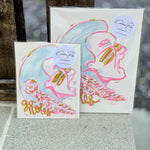 Hand-painted Seminole Canvas 8"x10" - The Pink Pineapple 850