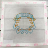 Happy Crest Canvas – Blue - The Pink Pineapple 850
