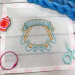 Happy Crest Canvas – Blue - The Pink Pineapple 850