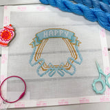 Happy Crest Canvas – Blue - The Pink Pineapple 850