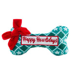 Happy Howlidays Puppermint Green Stars Bone Dog Toy - The Pink Pineapple 850