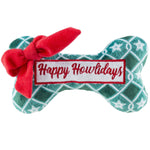 Happy Howlidays Puppermint Green Stars Bone Dog Toy - The Pink Pineapple 850