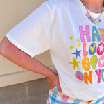 Happy Looks Good On You Graphic Tee - The Pink Pineapple 850