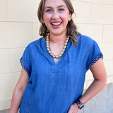 Harbor Eyelet Sleeve Blouse - The Pink Pineapple 850