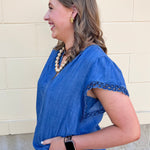 Harbor Eyelet Sleeve Blouse - The Pink Pineapple 850
