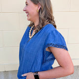 Harbor Eyelet Sleeve Blouse - The Pink Pineapple 850