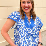 Harbor Heirloom Print Top - The Pink Pineapple 850