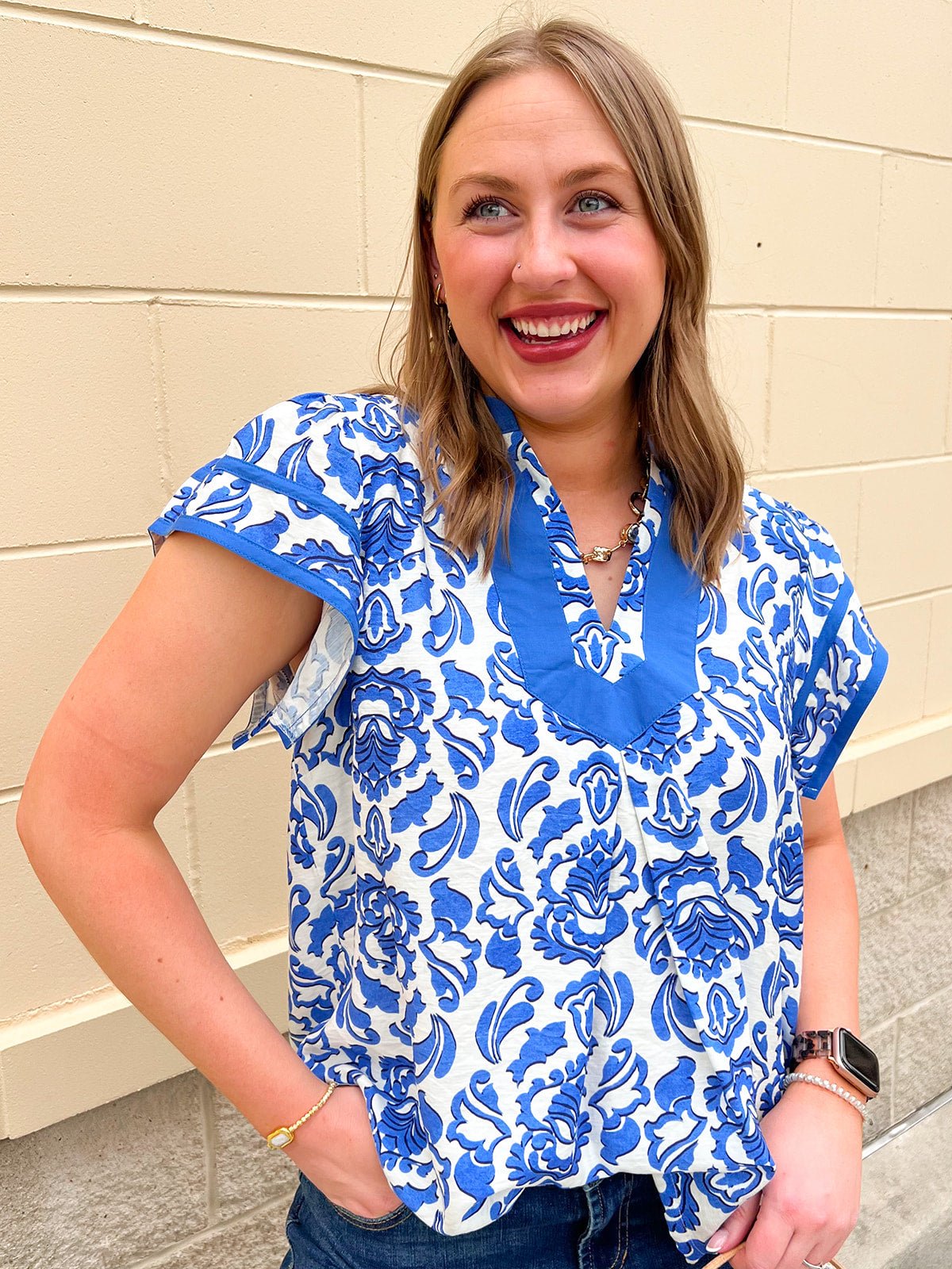 Harbor Heirloom Print Top - The Pink Pineapple 850
