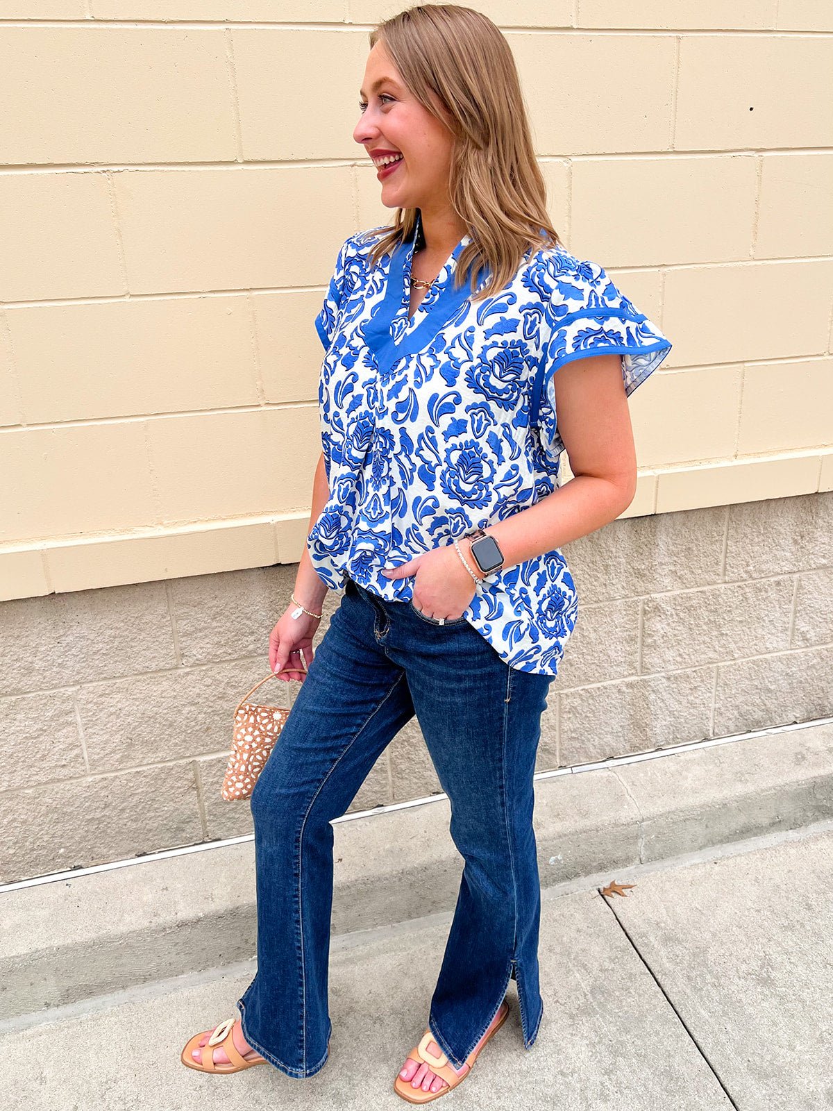 Harbor Heirloom Print Top - The Pink Pineapple 850