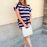 Harbor Lounge Stripe Set in Navy & Pink - The Pink Pineapple 850