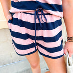 Harbor Lounge Stripe Set in Navy & Pink - The Pink Pineapple 850
