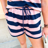 Harbor Lounge Stripe Set in Navy & Pink - The Pink Pineapple 850