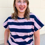 Harbor Lounge Stripe Set in Navy & Pink - The Pink Pineapple 850