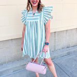 Harbor Market Stripe Mini Dress - The Pink Pineapple 850
