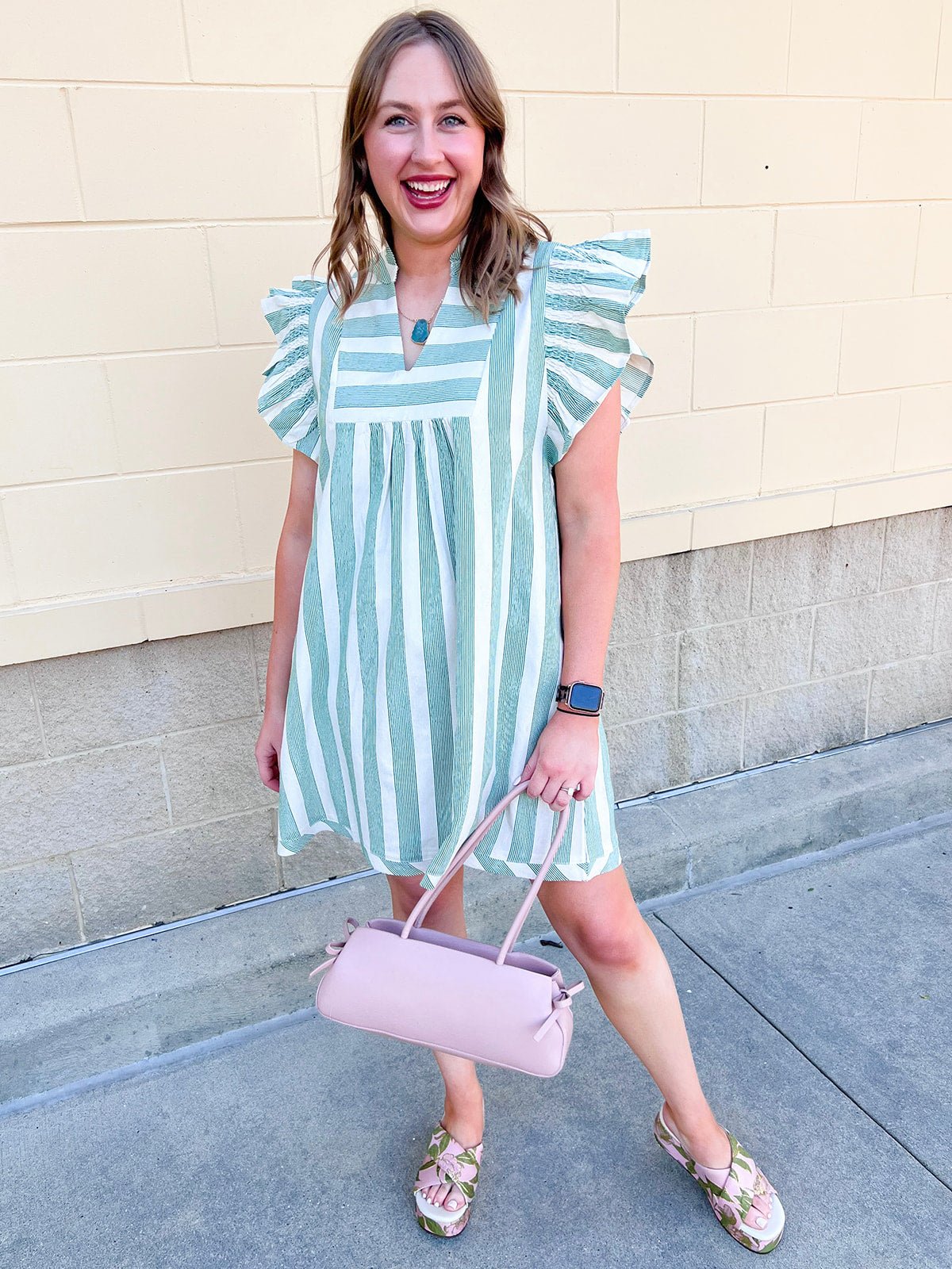Harbor Market Stripe Mini Dress - The Pink Pineapple 850