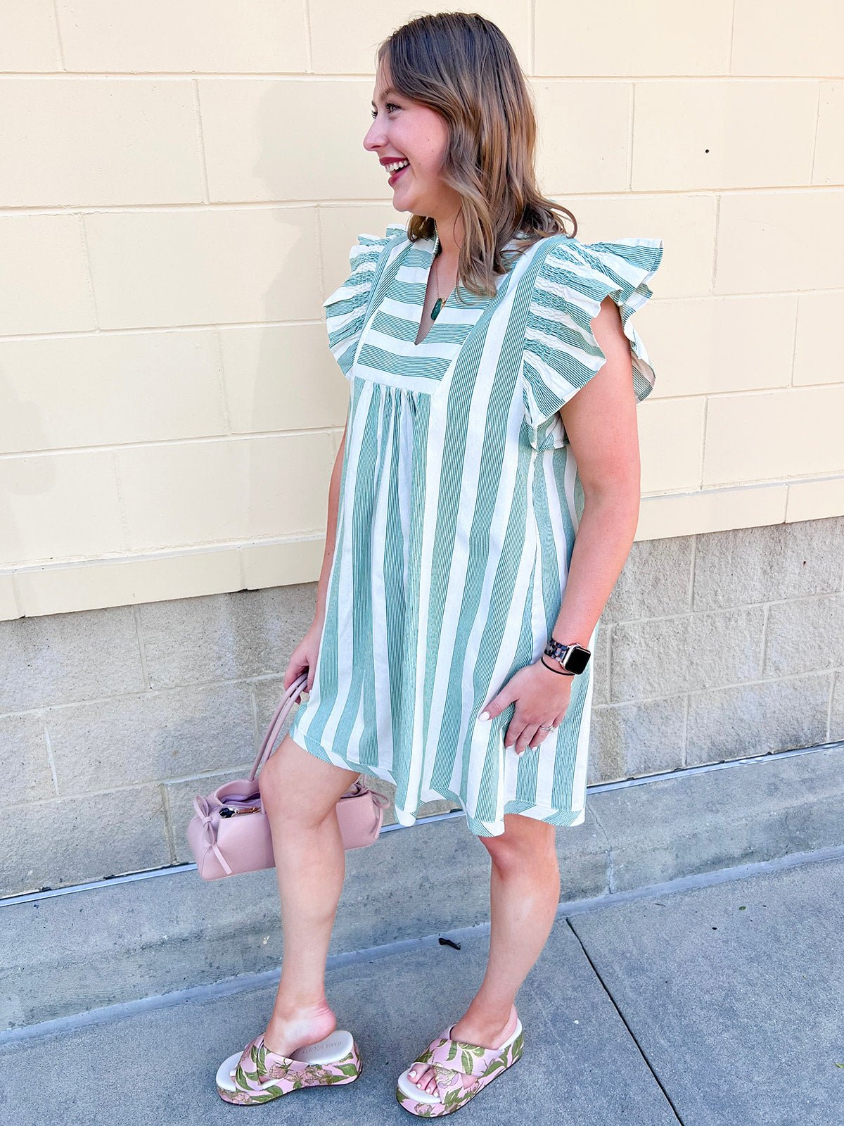 Harbor Market Stripe Mini Dress - The Pink Pineapple 850