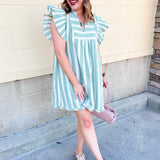 Harbor Market Stripe Mini Dress - The Pink Pineapple 850