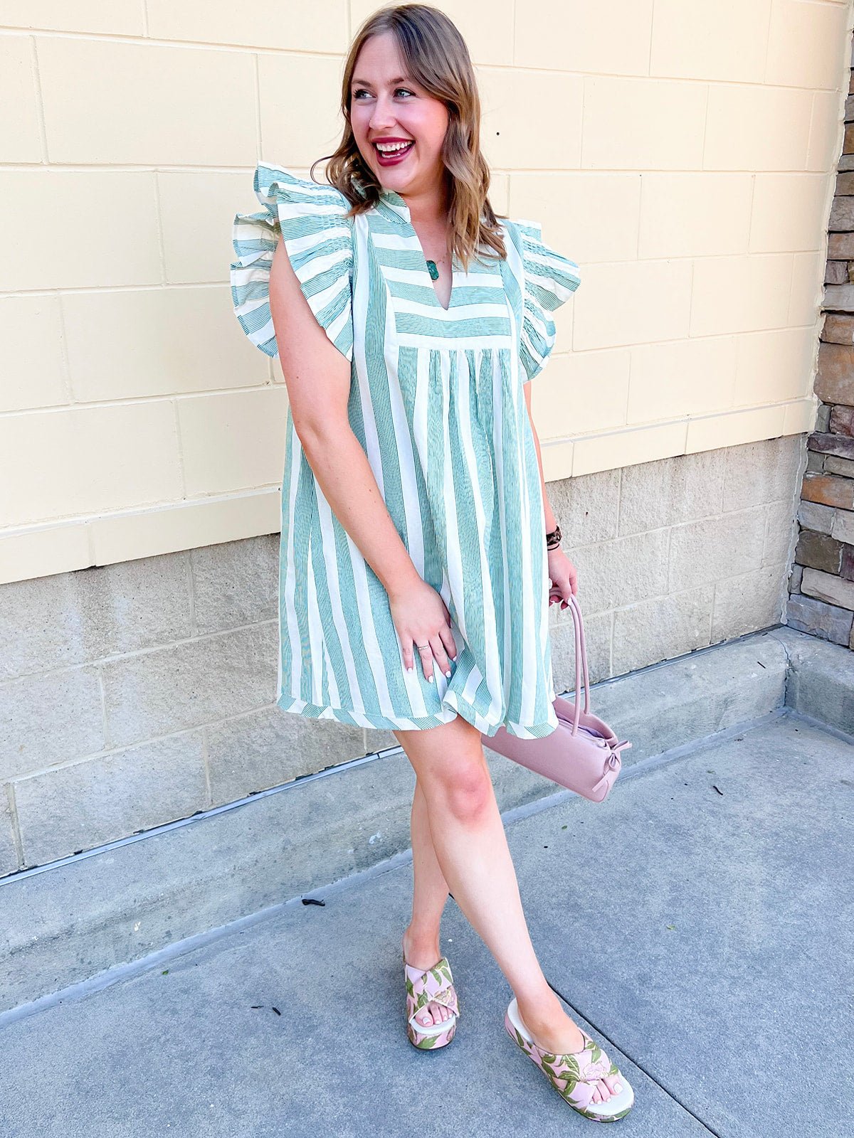 Harbor Market Stripe Mini Dress - The Pink Pineapple 850