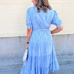 Harbor Mist Stripe Button Midi Dress - The Pink Pineapple 850