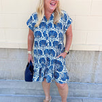 Harbor Scroll Mini Dress - The Pink Pineapple 850