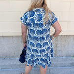Harbor Scroll Mini Dress - The Pink Pineapple 850