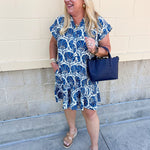Harbor Scroll Mini Dress - The Pink Pineapple 850