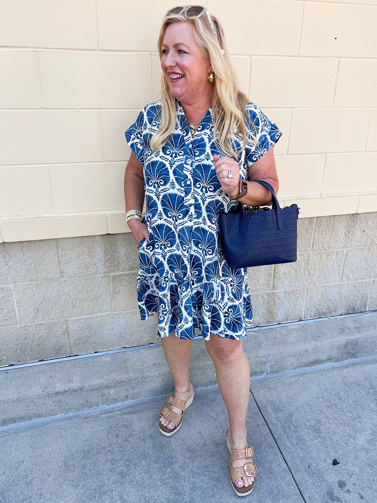 Harbor Scroll Mini Dress - The Pink Pineapple 850