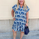 Harbor Scroll Mini Dress - The Pink Pineapple 850
