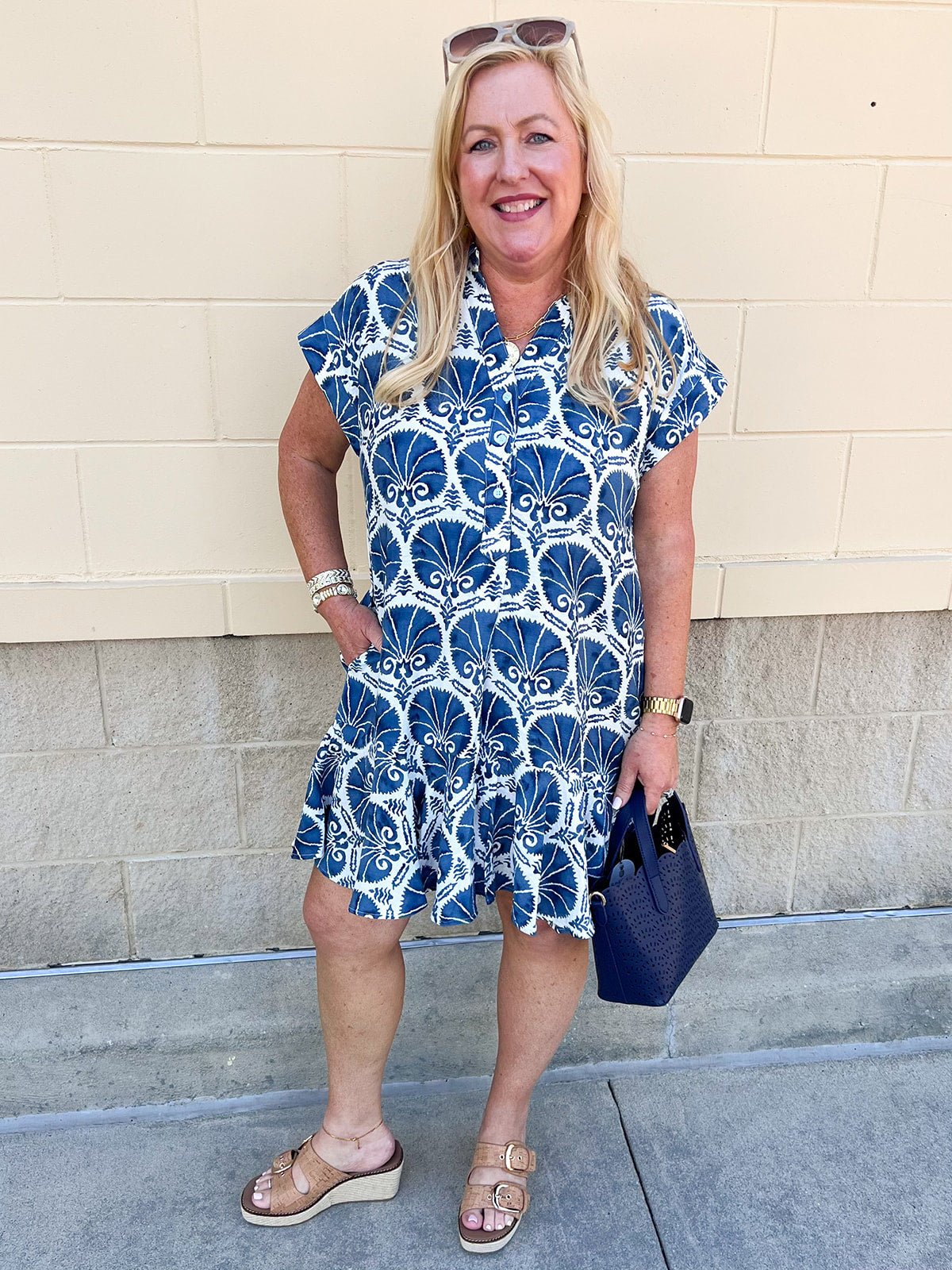 Harbor Scroll Mini Dress - The Pink Pineapple 850