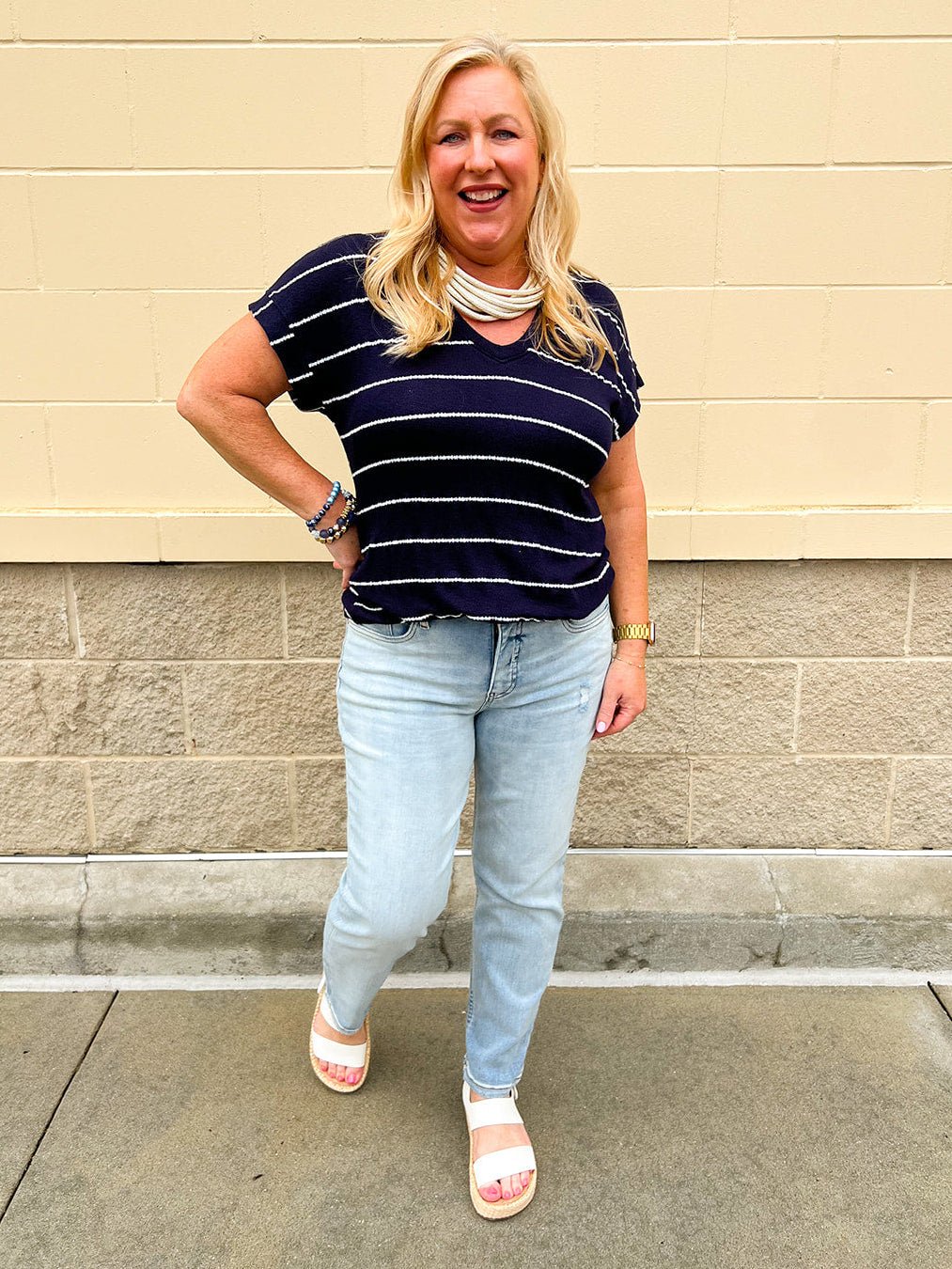 Harbor Stripe Knit Top - The Pink Pineapple 850
