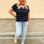 Harbor Stripe Knit Top - The Pink Pineapple 850
