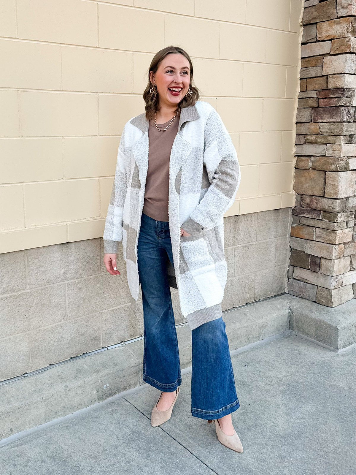 Harbor View Plaid Knit Jacket - The Pink Pineapple 850