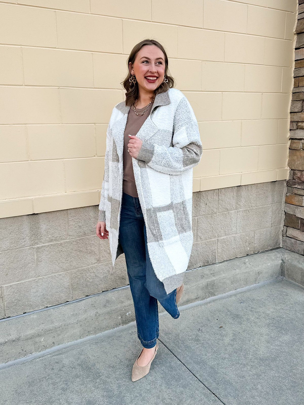 Harbor View Plaid Knit Jacket - The Pink Pineapple 850