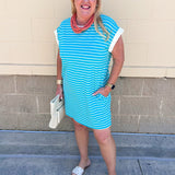 Harborline Ease T-Shirt Dress in Mint - The Pink Pineapple 850