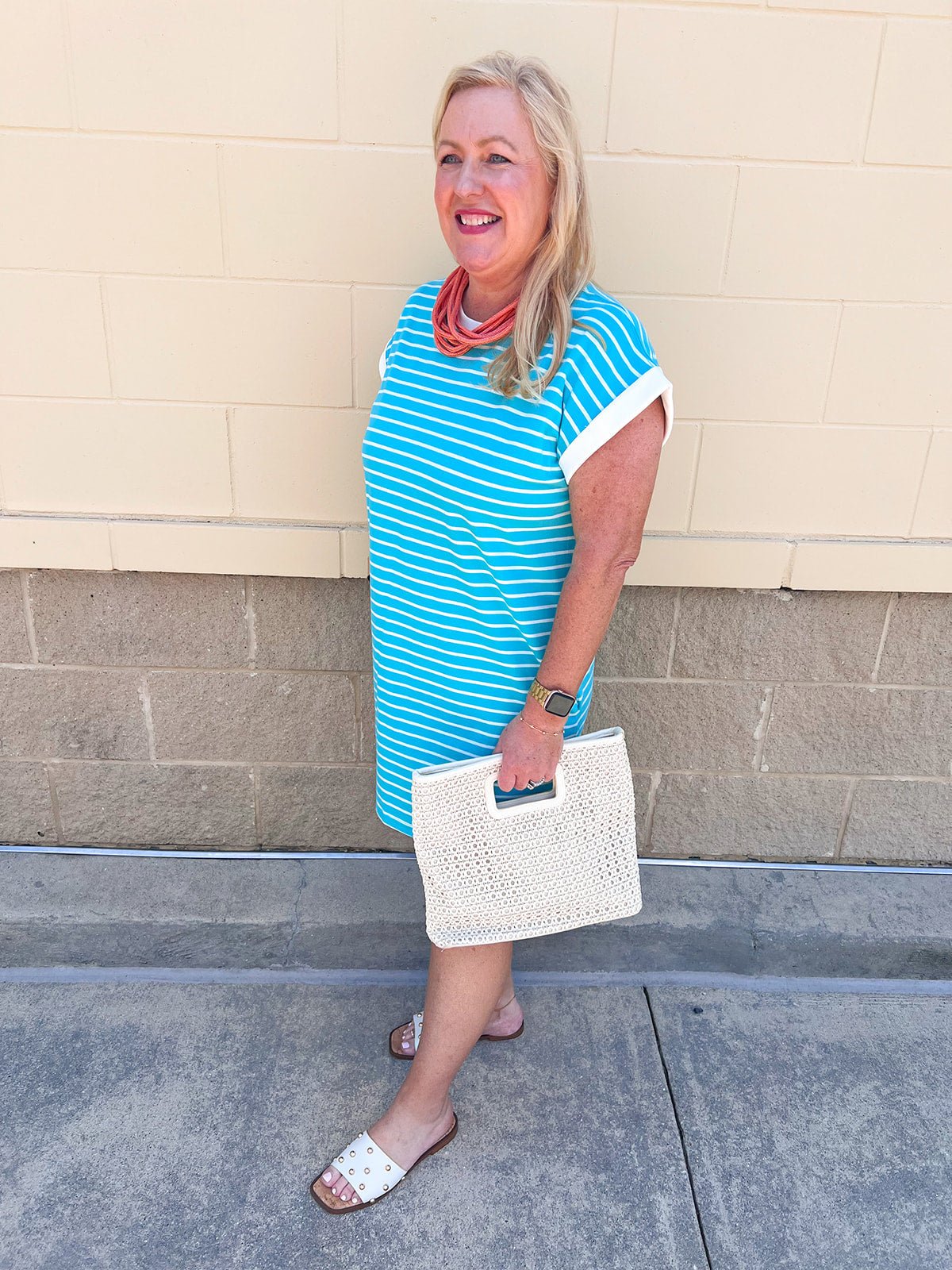 Harborline Ease T-Shirt Dress in Mint - The Pink Pineapple 850