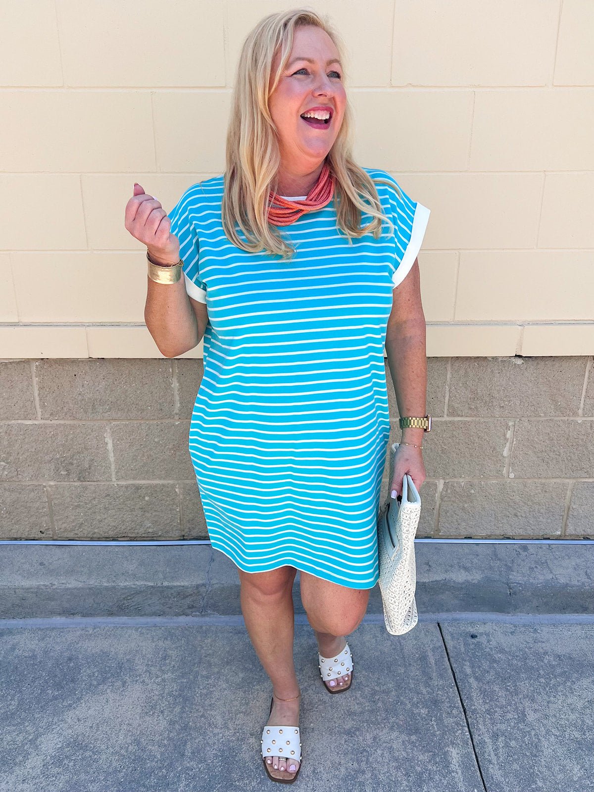 Harborline Ease T-Shirt Dress in Mint - The Pink Pineapple 850