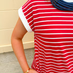 Harborline Ease T-Shirt Dress in Red - The Pink Pineapple 850