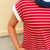 Harborline Ease T-Shirt Dress in Red - The Pink Pineapple 850