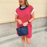 Harborline Ease T-Shirt Dress in Red - The Pink Pineapple 850