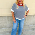 Harborline Ease Top in Navy - The Pink Pineapple 850