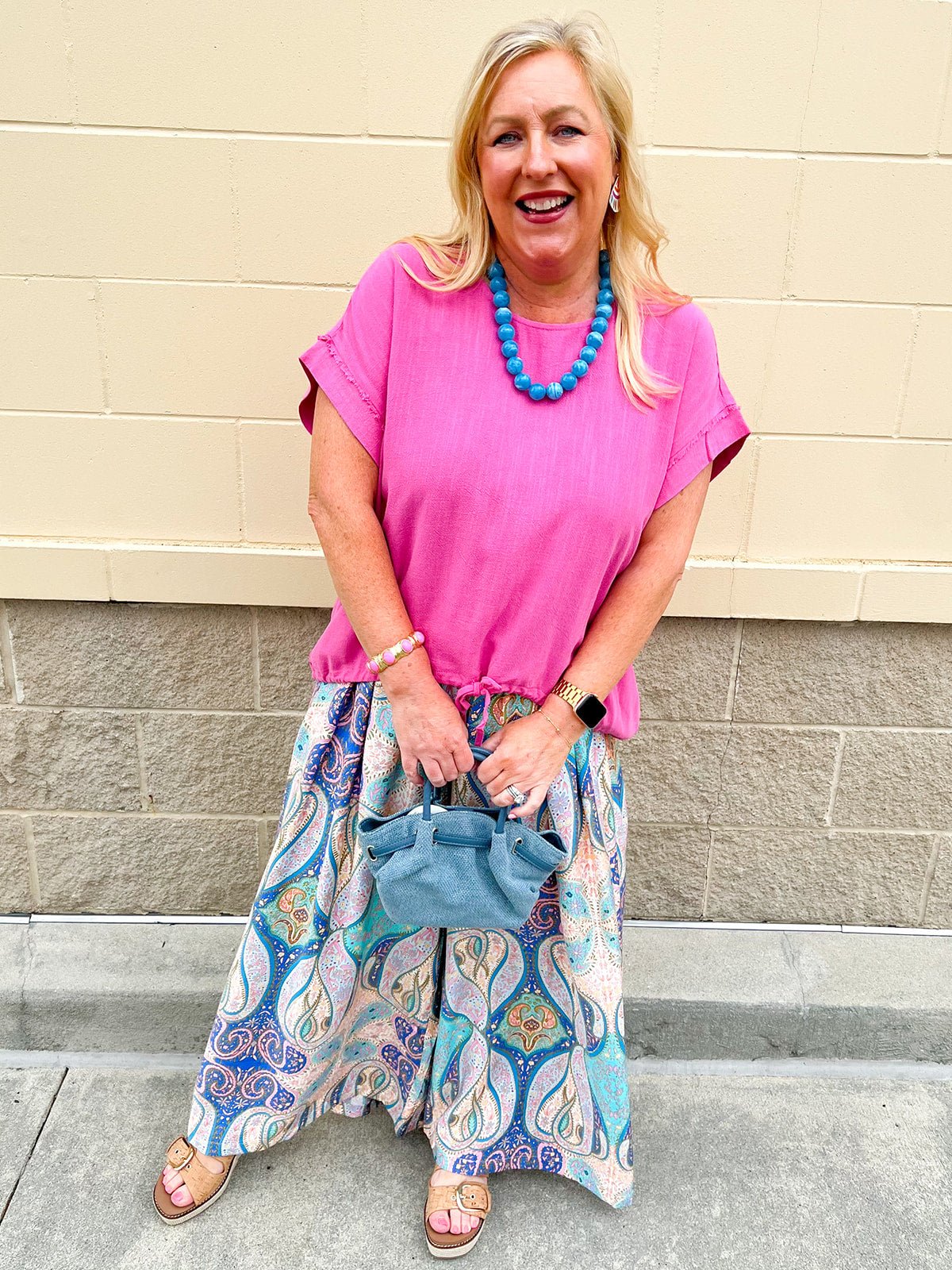 Harper Denim Crossbody Bag - The Pink Pineapple 850