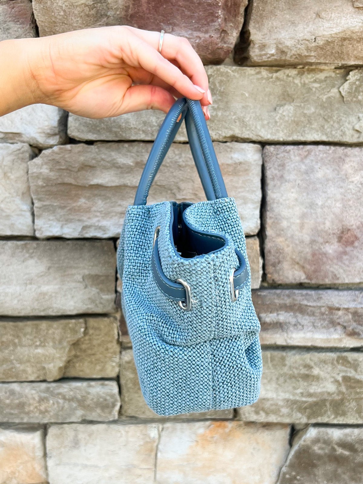 Harper Denim Crossbody Bag - The Pink Pineapple 850